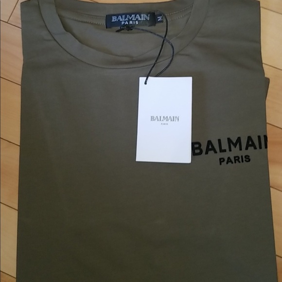Balmain Army Green T-Shirt - Picture 1 of 1